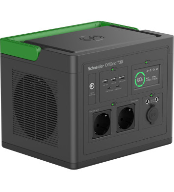 PPS730-GR Schneider OffGrid Taşınabilir Güç İstasyonu 730, 738Wh Lityum-iyon, LCD, 2 CEE 7/3 Schuko çıkış, Sinüs, 3 USB-A, 2 USB-C, Kablosuz Şarj Cihazı PPS730-GR Schneider OffGrid Taşınabilir Güç İstasyonu 730, 738Wh Lityum-iyon, LCD, 2 CEE 7/3 Schuko çıkış, Sinüs, 3 USB-A, 2 USB-C, Kablosuz Şarj Cihazı